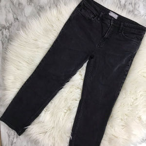 Free People faded black midrise straight leg crop